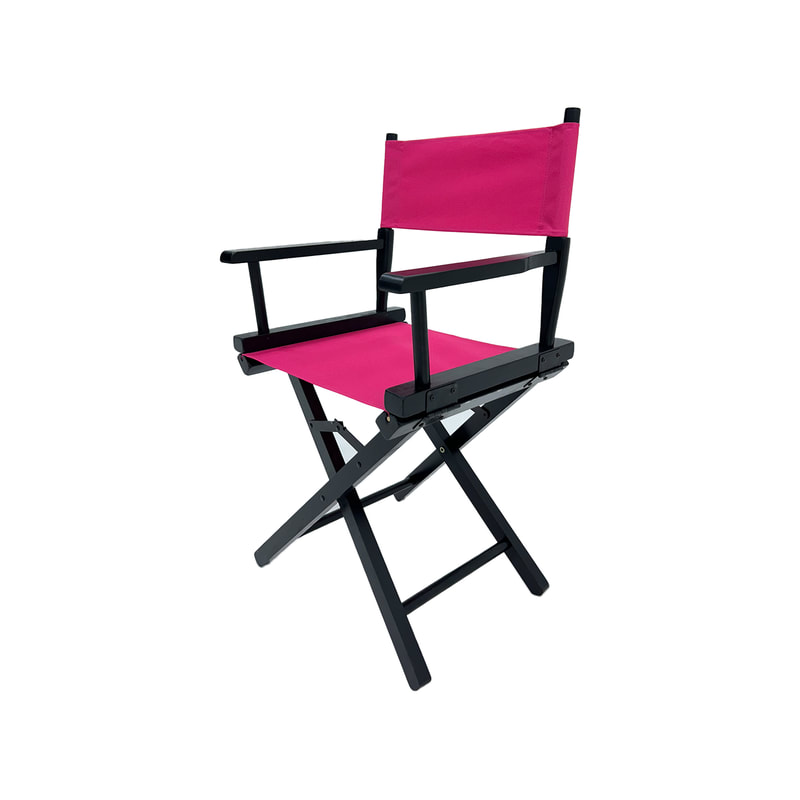 F-DR103-HP Kubrick director's chair in hot pink fabric with black wooden frame 