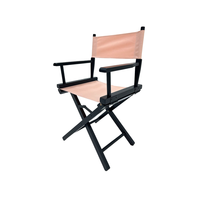 F-DR103-LP Kubrick director's chair in light pink fabric with black wooden frame 
