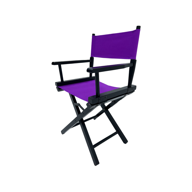 F-DR103-PR Kubrick director's chair in purple fabric with black wooden frame 