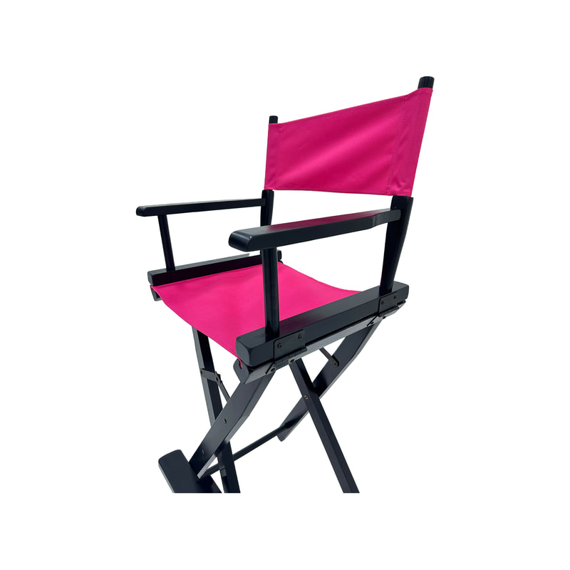 F-DR104-HP Kubrick director's high chair in hot pink fabric with black wooden frame 