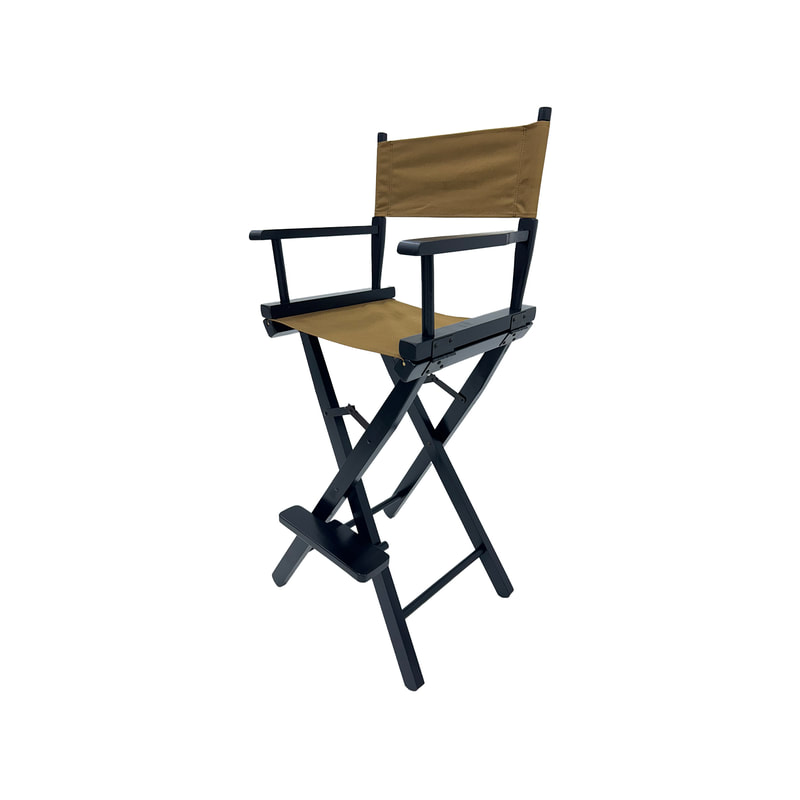 F-DR104-OC Kubrick director's high chair in ochre fabric with black wooden frame 