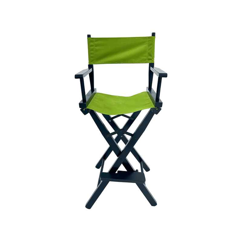 F-DR104-OG Kubrick director's high chair in olive green fabric with black wooden frame 