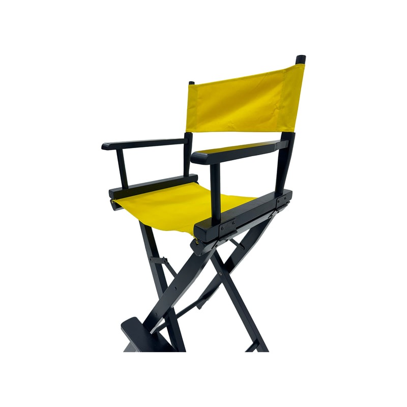 F-DR104-YL Kubrick director's high chair in yellow fabric with black wooden frame 