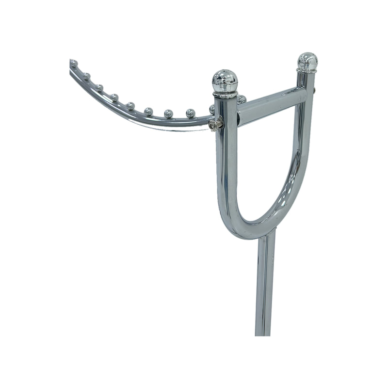 F-HR112-BS Type 2 Hanging rail in black and silver with wheels and adjustable height frame