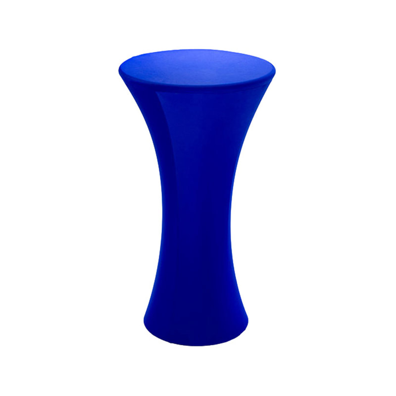 F-HT102-BU Vella high table with blue stretched cover