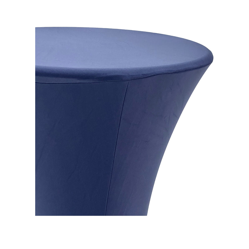 F-HT102-MB Vella high table with midnight blue stretched cover 