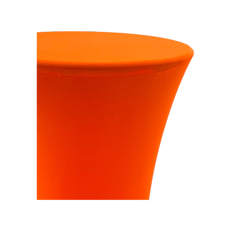 F-HT102-OR Vella high table with orange stretched cover