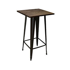 Tolix Cocktail Table - Dark Wood F-HT115-DW