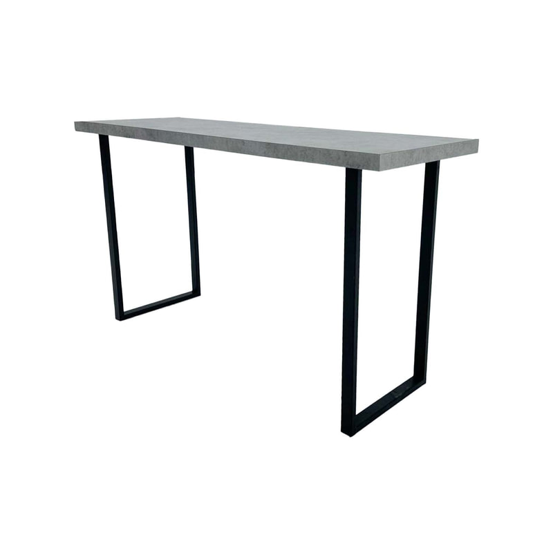 F-HT123-CC Mabon table and concrete effect top with black metal frame