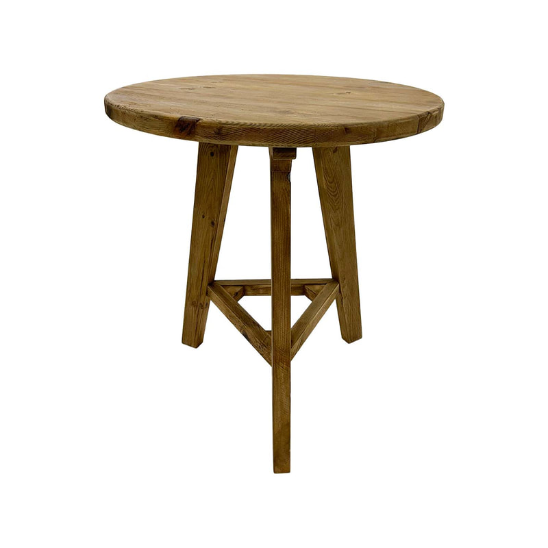 F-HT125-NW Tucker high table in natural solid wood​