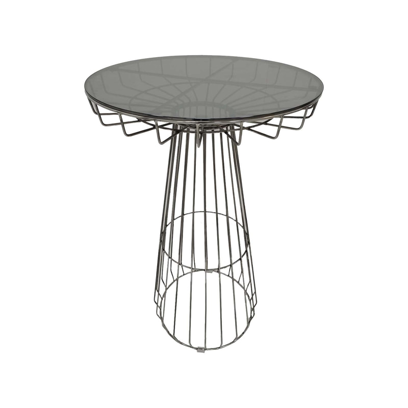 F-HT128-SI Fabian high table with silver plated wire frame