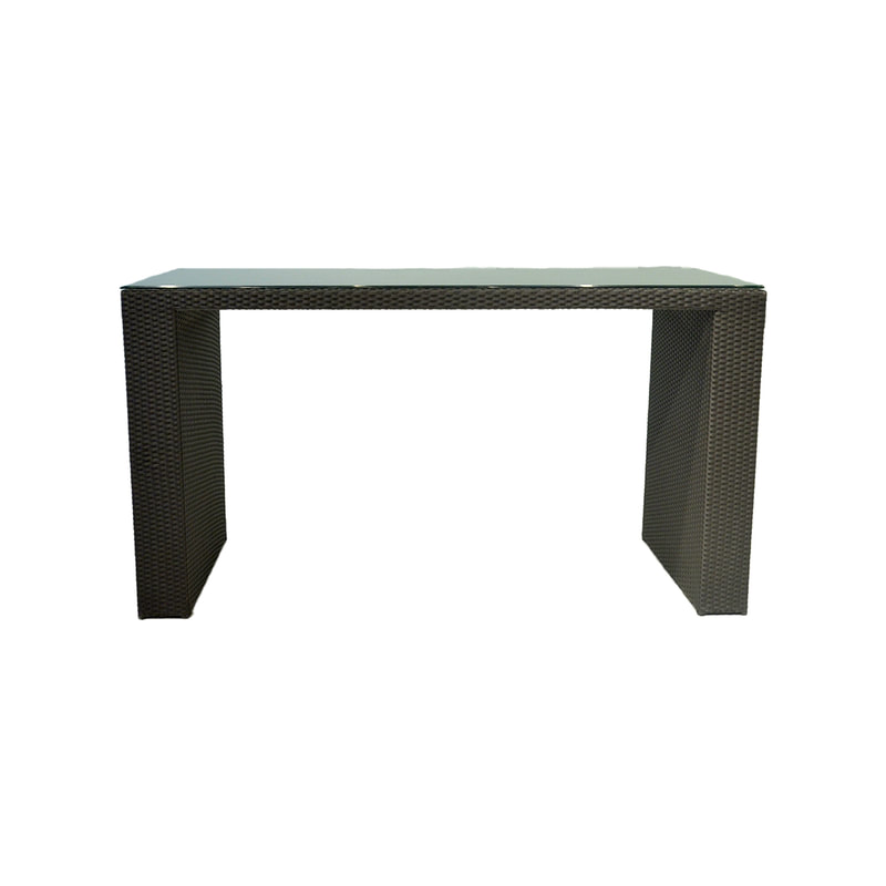 F-HT140-BD Coran high table in dark brown rattan