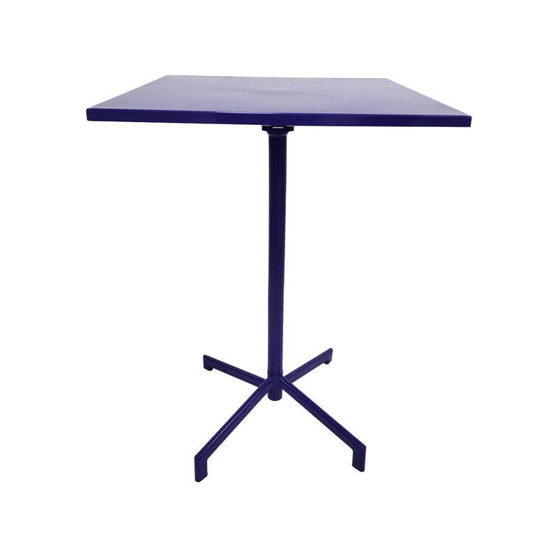 F-HT147-PR Austin high table in purple powder coated finish with folding top