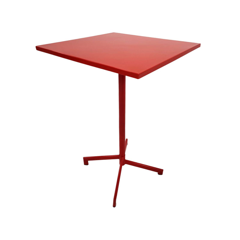  F-HT147-RE Austin high table in red powder coated finish with folding top