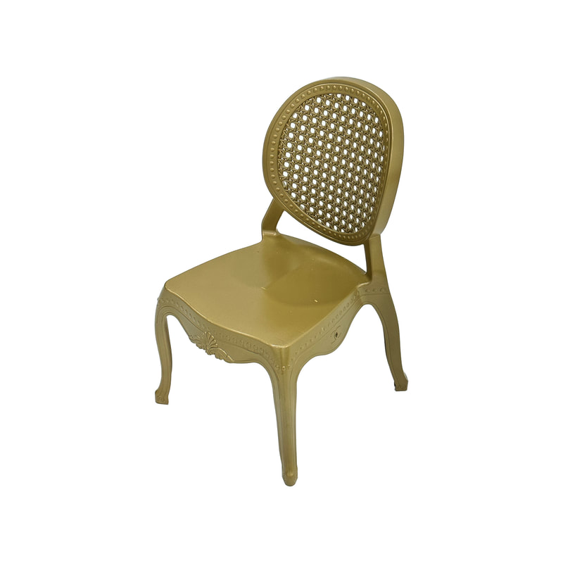 F-KC108-WH Sammy kids chair in champagne gold plastic