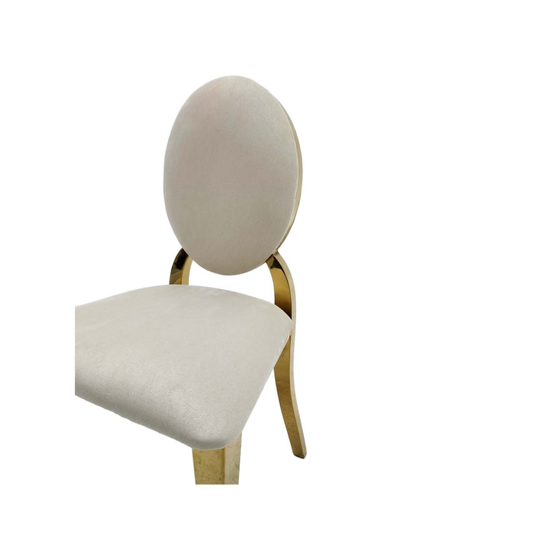 F-KC133-CR Kids gold Dior chair in cream fabric with gold plated frame