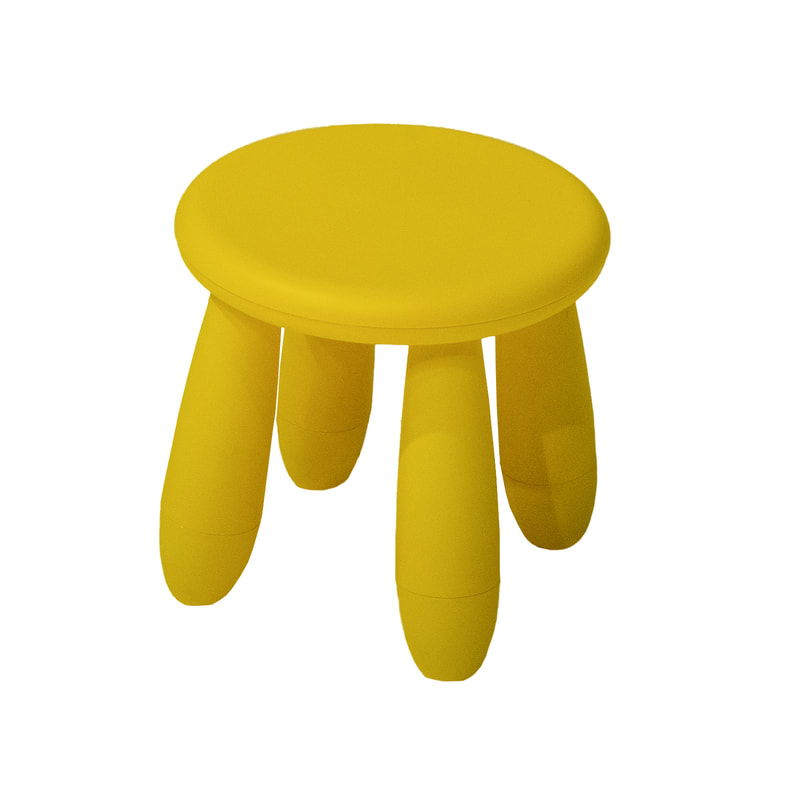 F-KC106-YL Kraft kids stool in yellow plastic