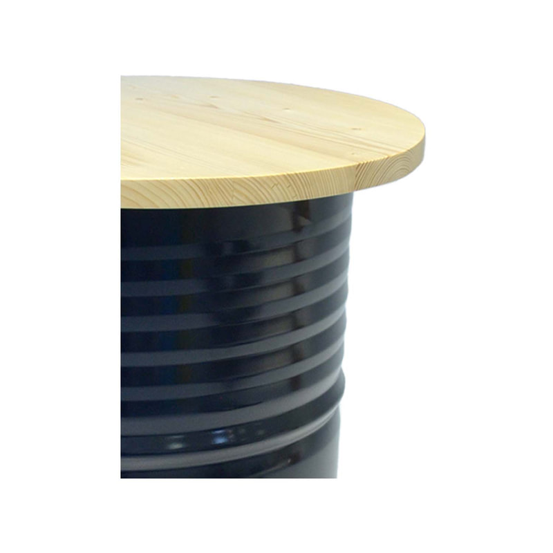 F-OL505-BL Type 1 Arki high table in black with a light wooden top