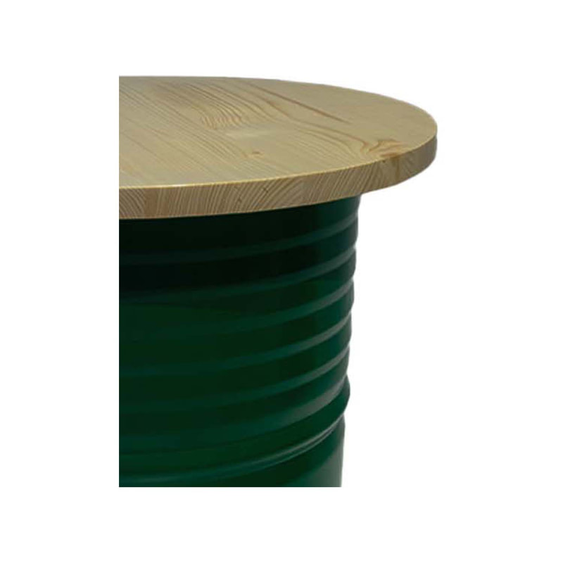 F-OL505-DG Type 2 Arki high table in dark green with a light wooden top