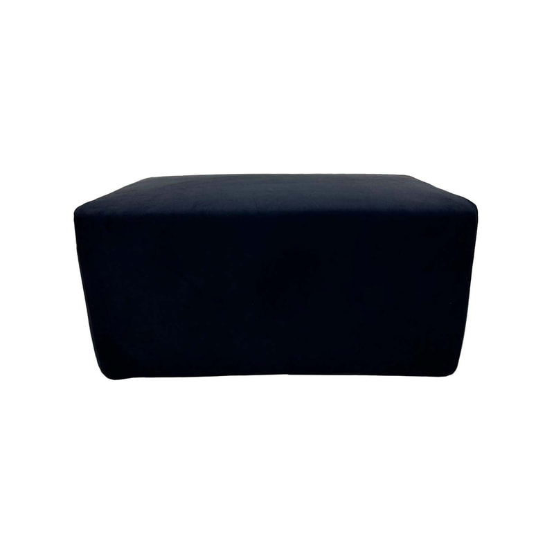 F-OT101-BL Endless Lounge Ottoman Type A in black suede