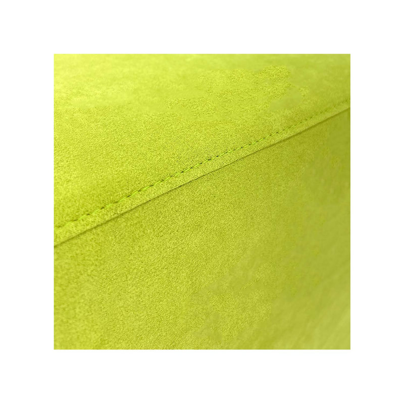 F-OT101-GL Endless Lounge Ottoman Type A in lime green suede