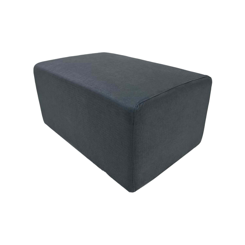 F-OT101-GY Endless Lounge Ottoman Type A in mid grey suede