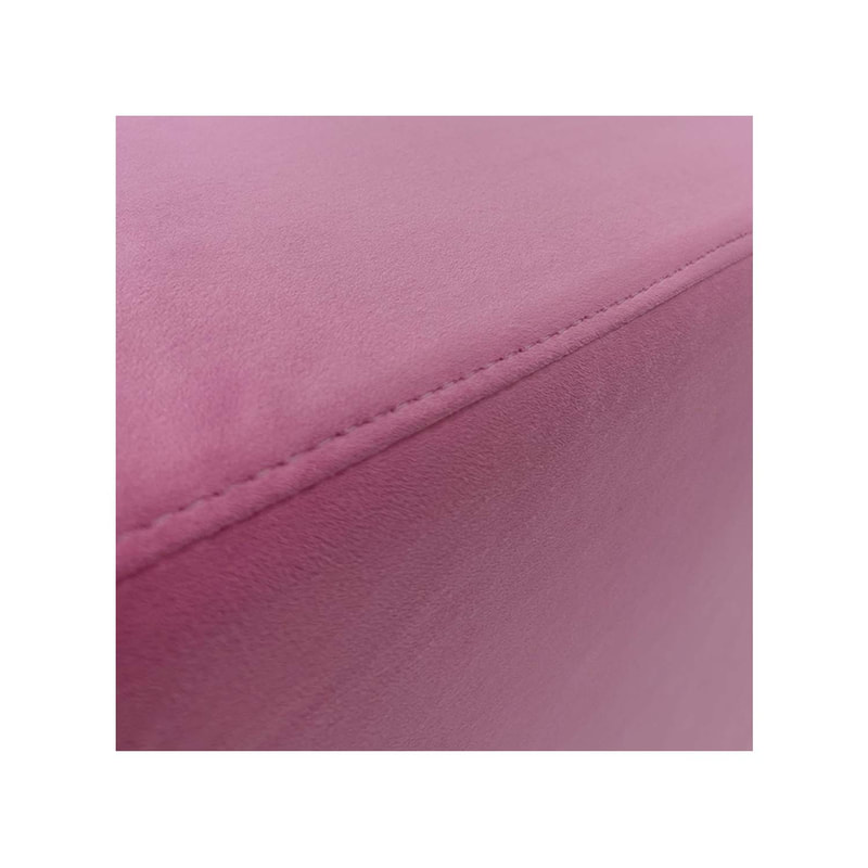 F-OT102-PI Endless Lounge Ottoman Type B in mid pink velvet