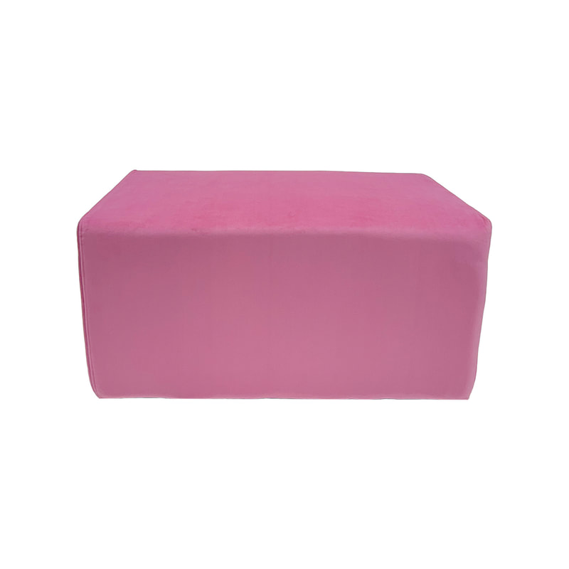 F-OT101-PI Endless Lounge Ottoman Type A in mid pink velvet