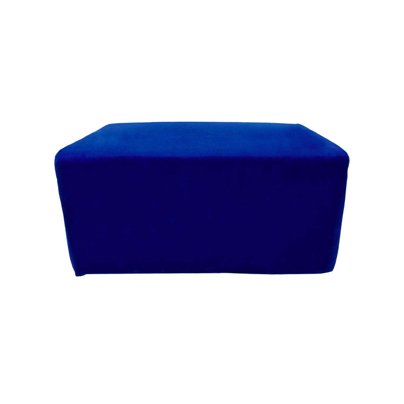 F-OT101-RB Endless Lounge Ottoman Type A in royal blue suede