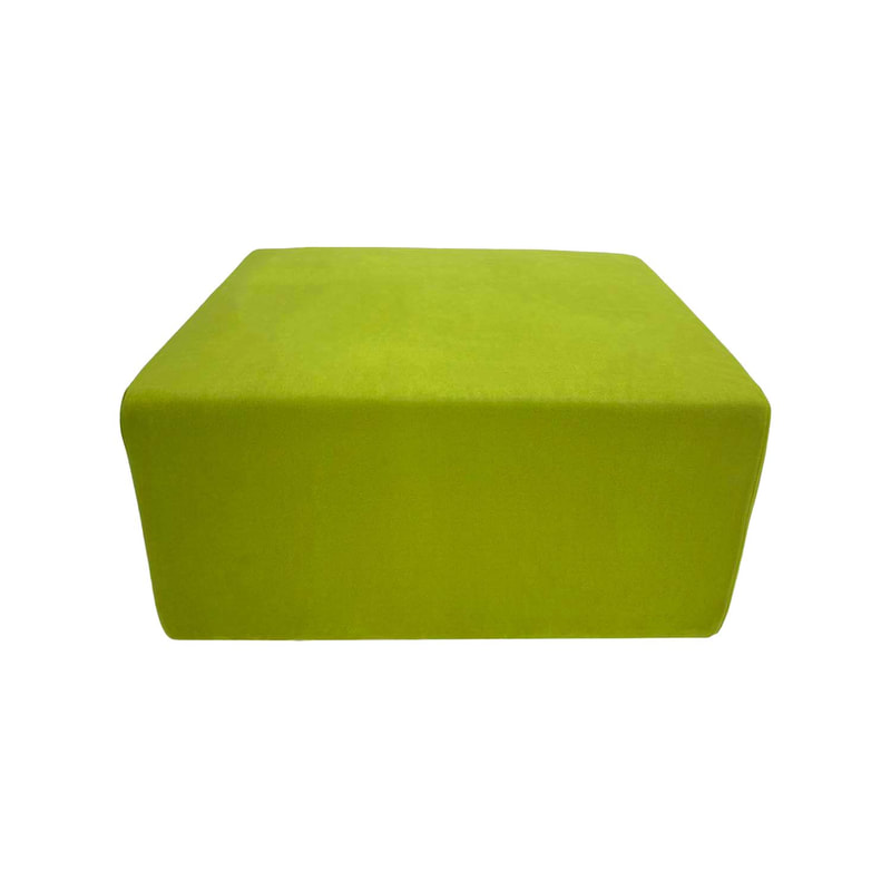 F-OT102-GL Endless Lounge Ottoman Type B in lime green suede