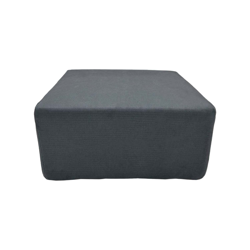 F-OT102-GY Endless Lounge Ottoman Type B in mid grey suede