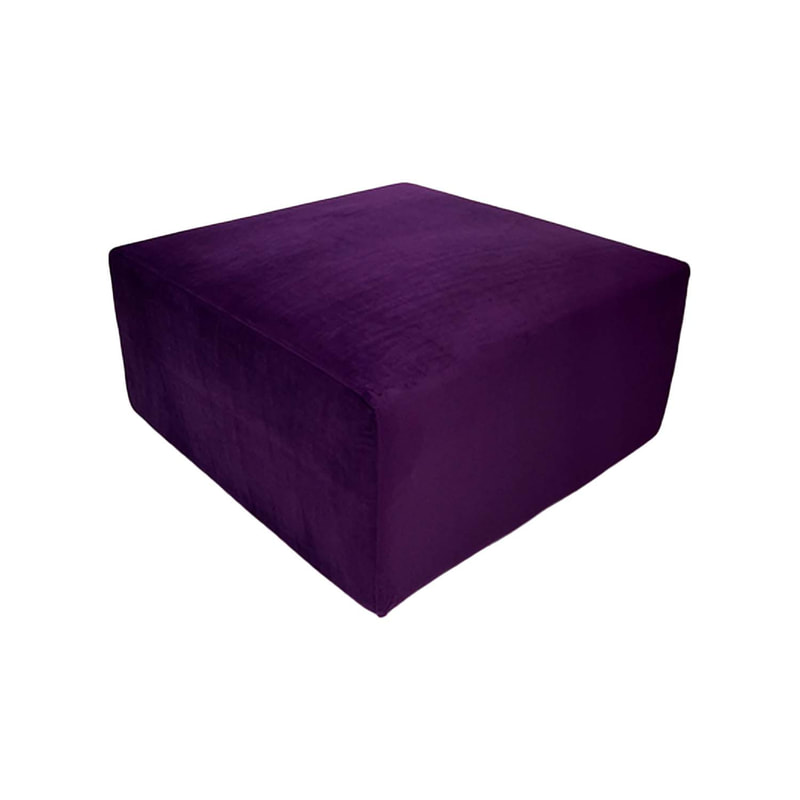 F-OT102-PR Endless Lounge Ottoman Type B in purple velvet