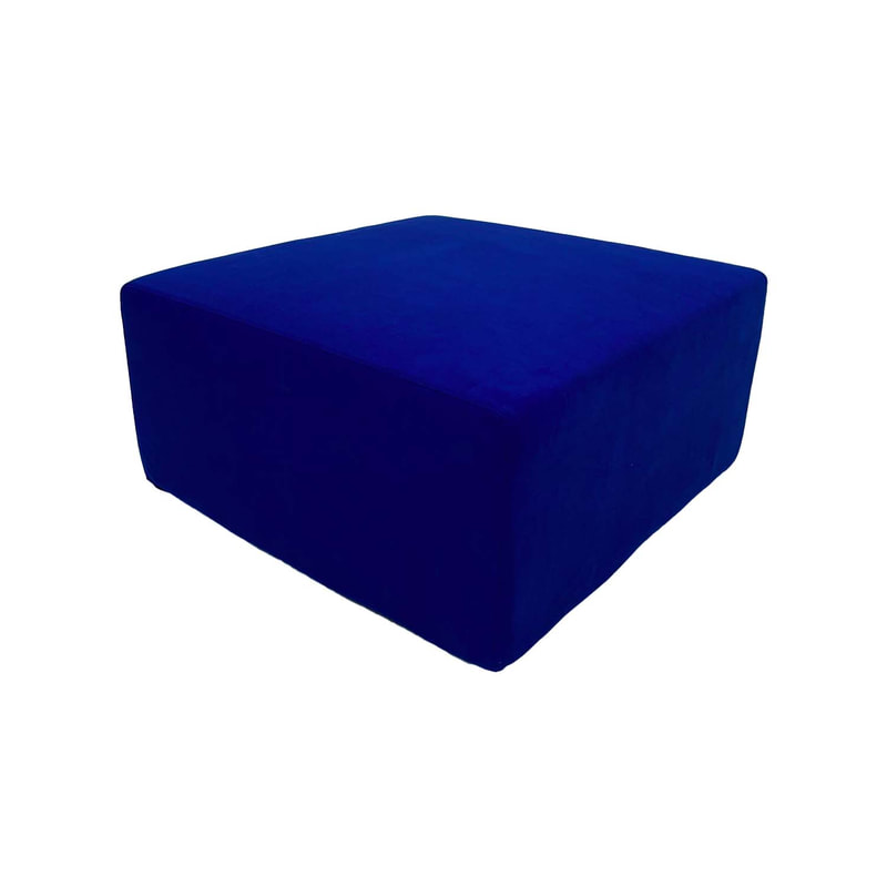 F-OT102-RB Endless Lounge Ottoman Type B in royal blue suede