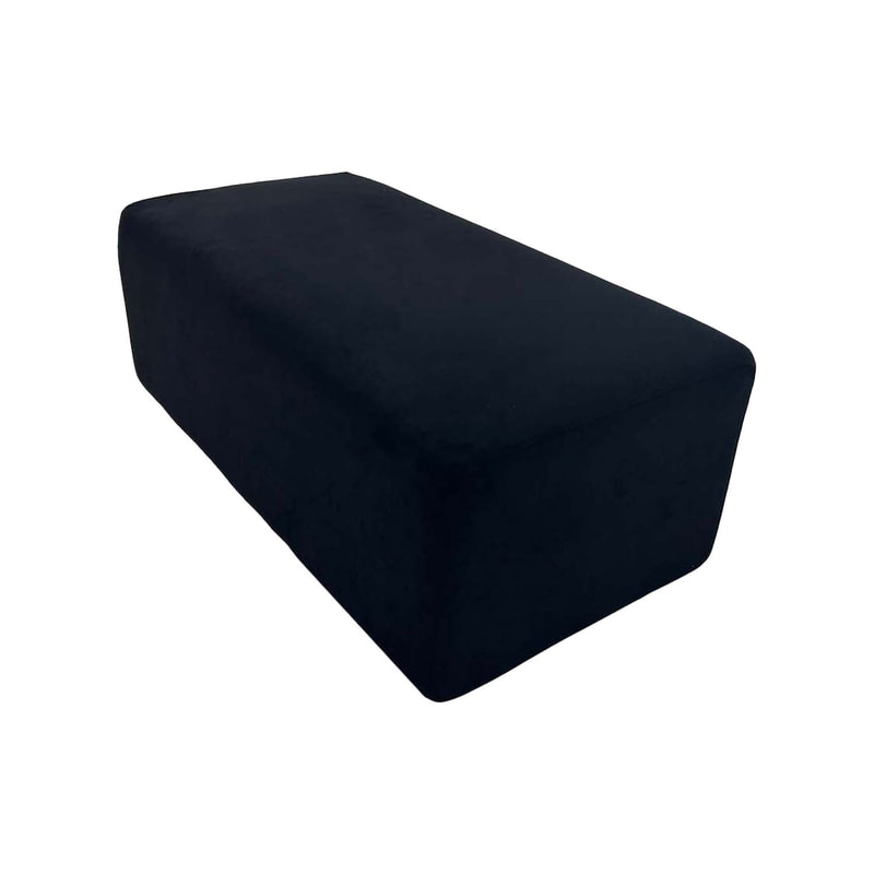 F-OT103-BL Endless Lounge Ottoman Type C in black suede