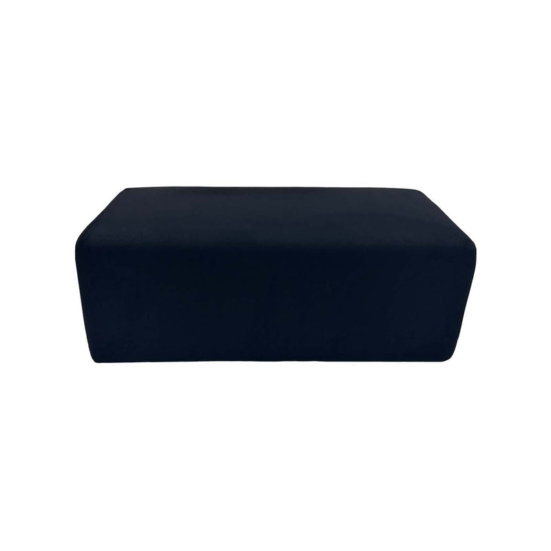 F-OT103-BL Endless Lounge Ottoman Type C in black suede