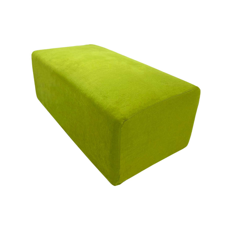 F-OT103-GL Endless Lounge Ottoman Type C in lime green suede