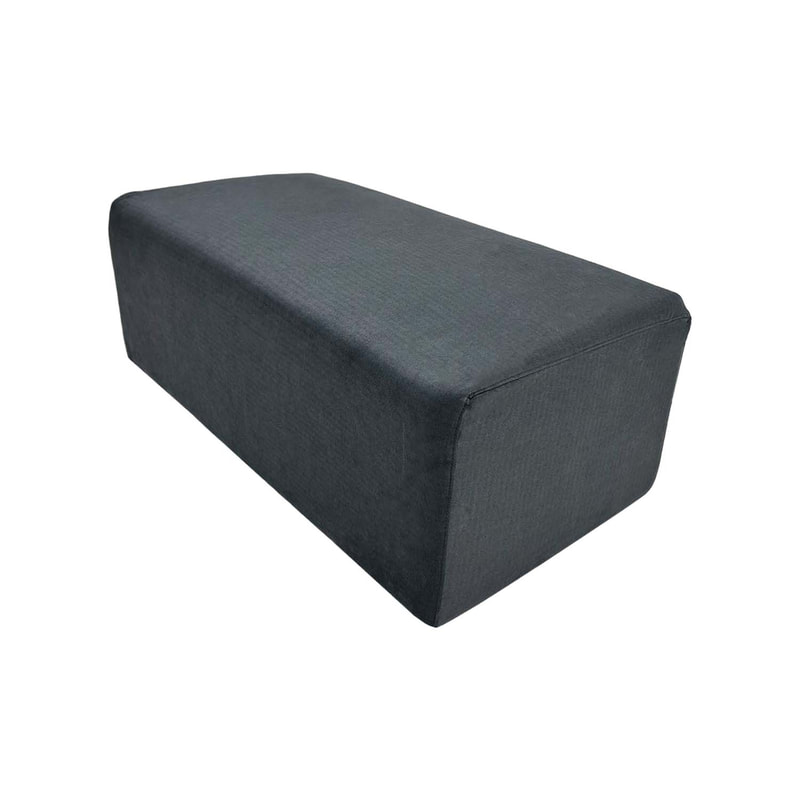 F-OT103-GY Endless Lounge Ottoman Type C in mid grey suede