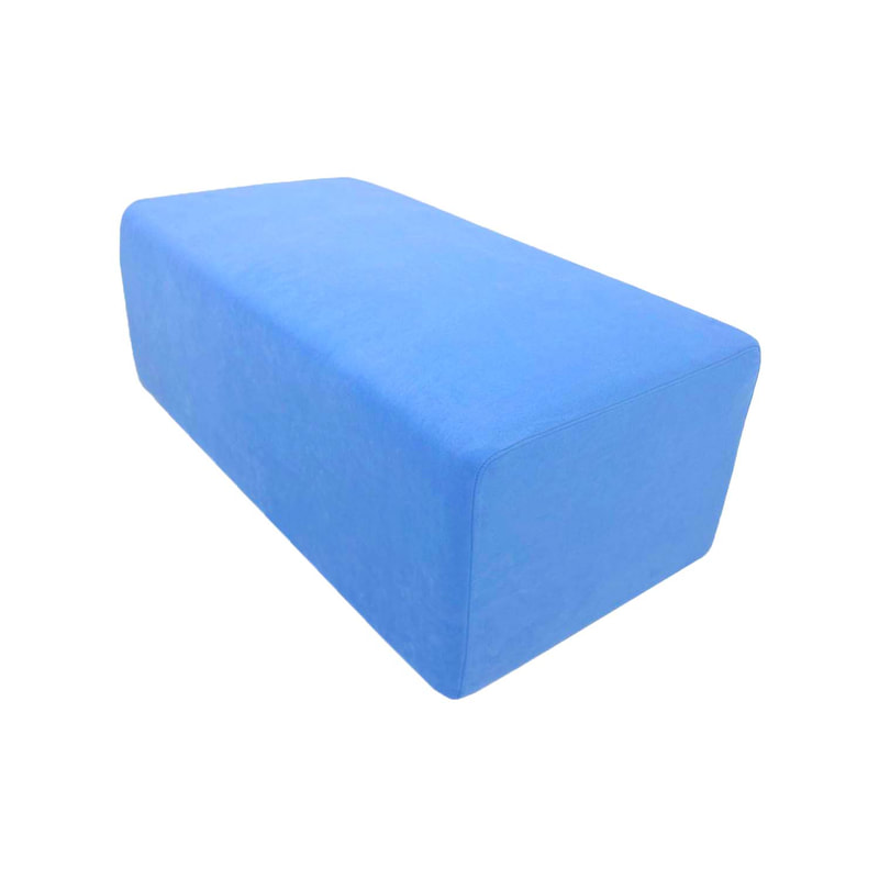 F-OT103-LB Endless Lounge Ottoman Type C in light blue suede