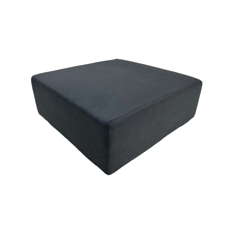 F-OT104-GY Endless Lounge Ottoman Type D in mid grey suede
