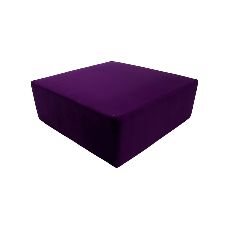 F-OT104-PR Endless Lounge Ottoman Type D in purple velvet