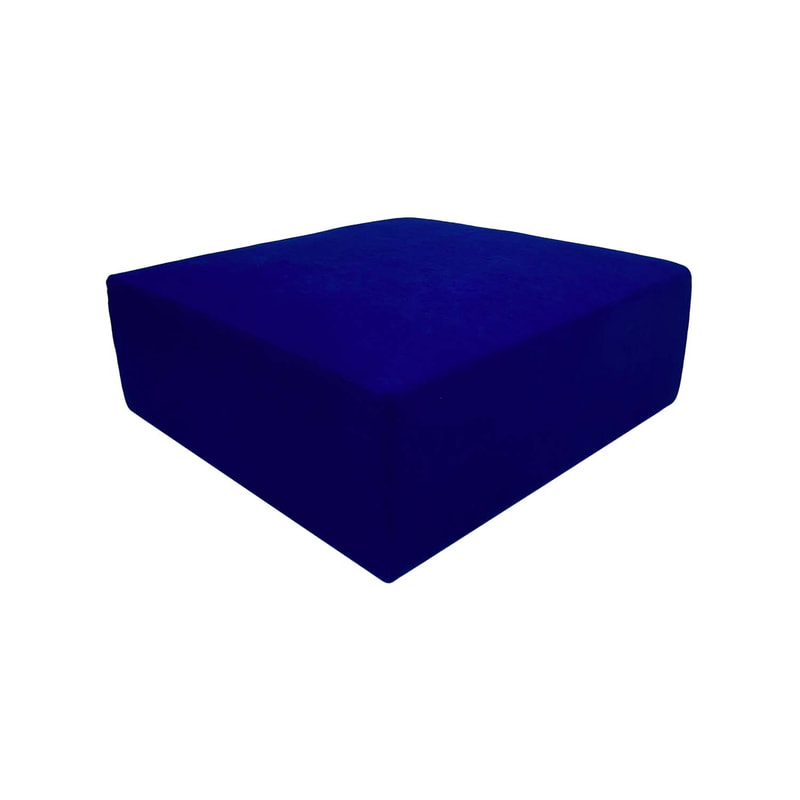 F-OT104-RB Endless Lounge Ottoman Type D in royal blue suede