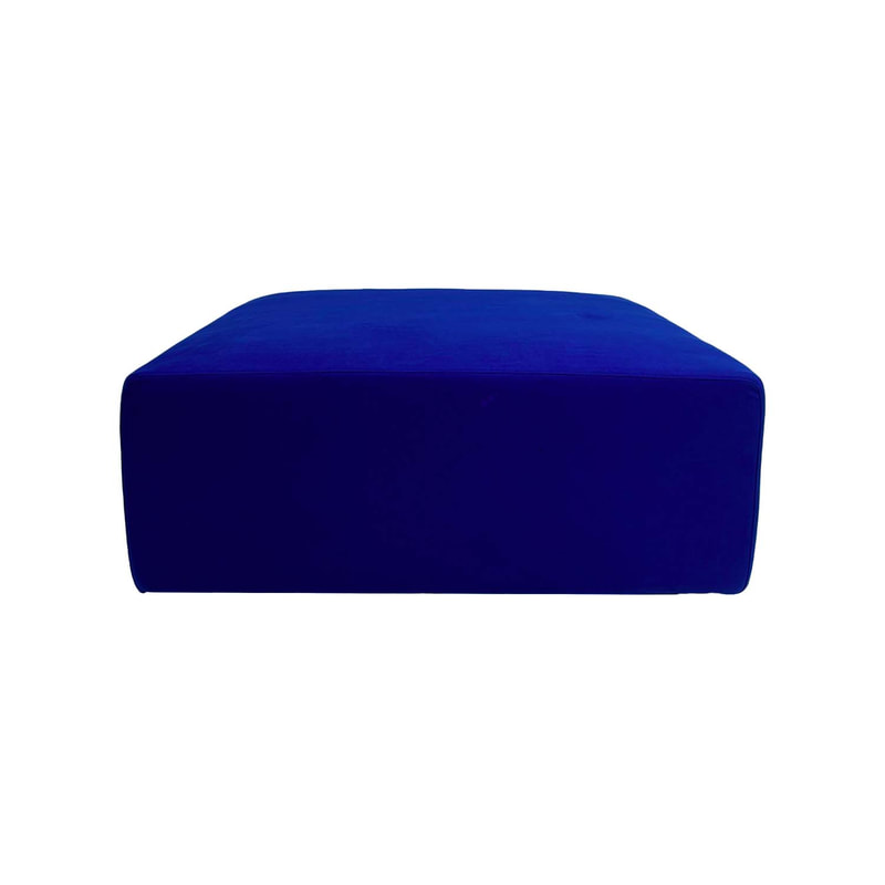 F-OT104-RB Endless Lounge Ottoman Type D in royal blue suede