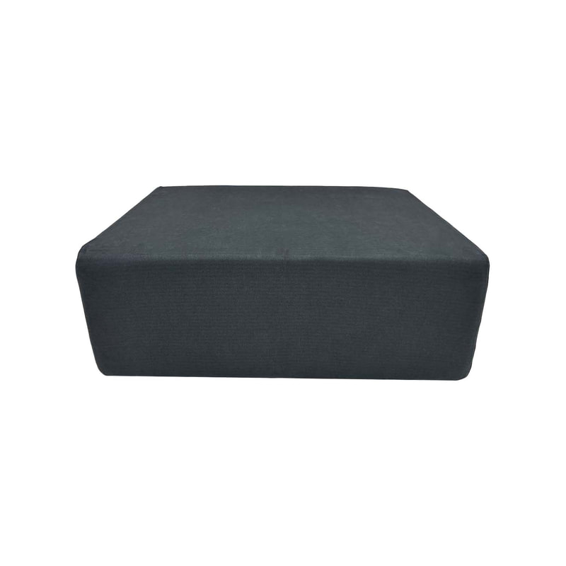 F-OT105-GY Endless Lounge Ottoman Type E in mid grey suede