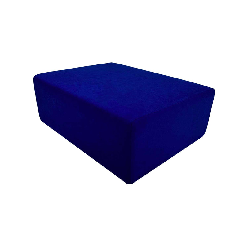 F-OT105-RB Endless Lounge Ottoman Type E in royal blue suede