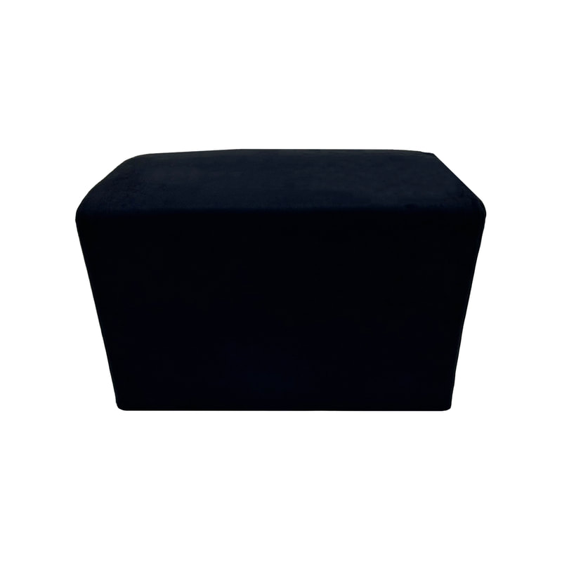 F-OT106-BL Endless Lounge Ottoman Type F in black suede
