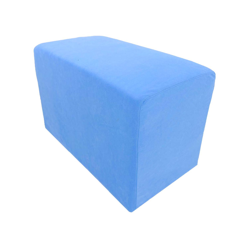 F-OT106-LB Endless Lounge Ottoman Type F in light blue suede
