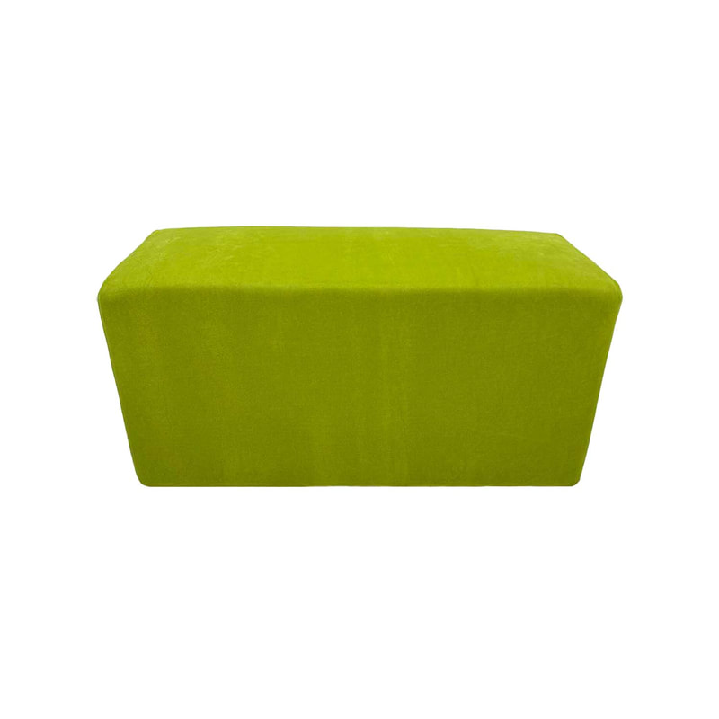 F-OT107-GL Endless Lounge Ottoman Type G in lime green suede
