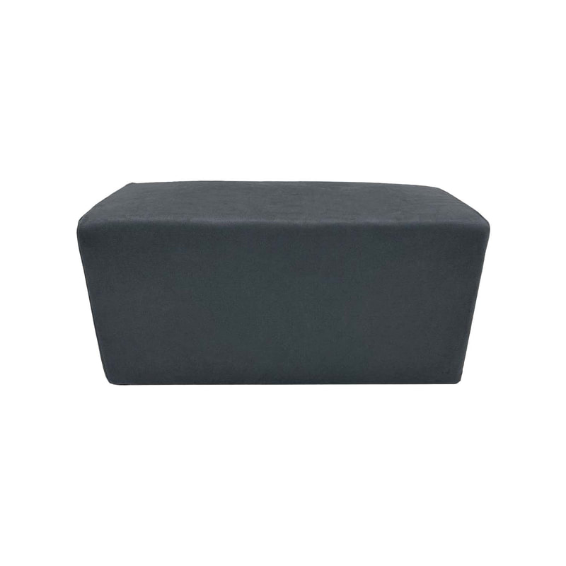 F-OT107-GY Endless Lounge Ottoman Type G in mid grey suede