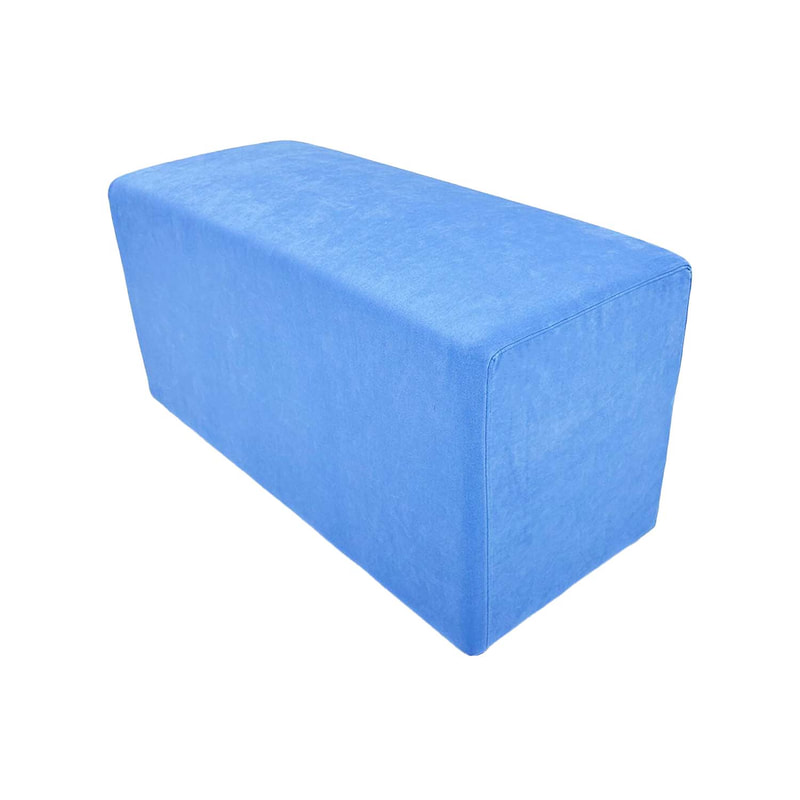 F-OT107-LB Endless Lounge Ottoman Type G in light blue suede