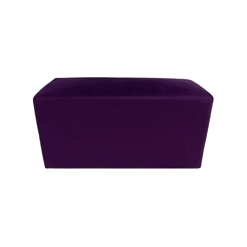 F-OT107-PR Endless Lounge Ottoman Type G in purple velvet